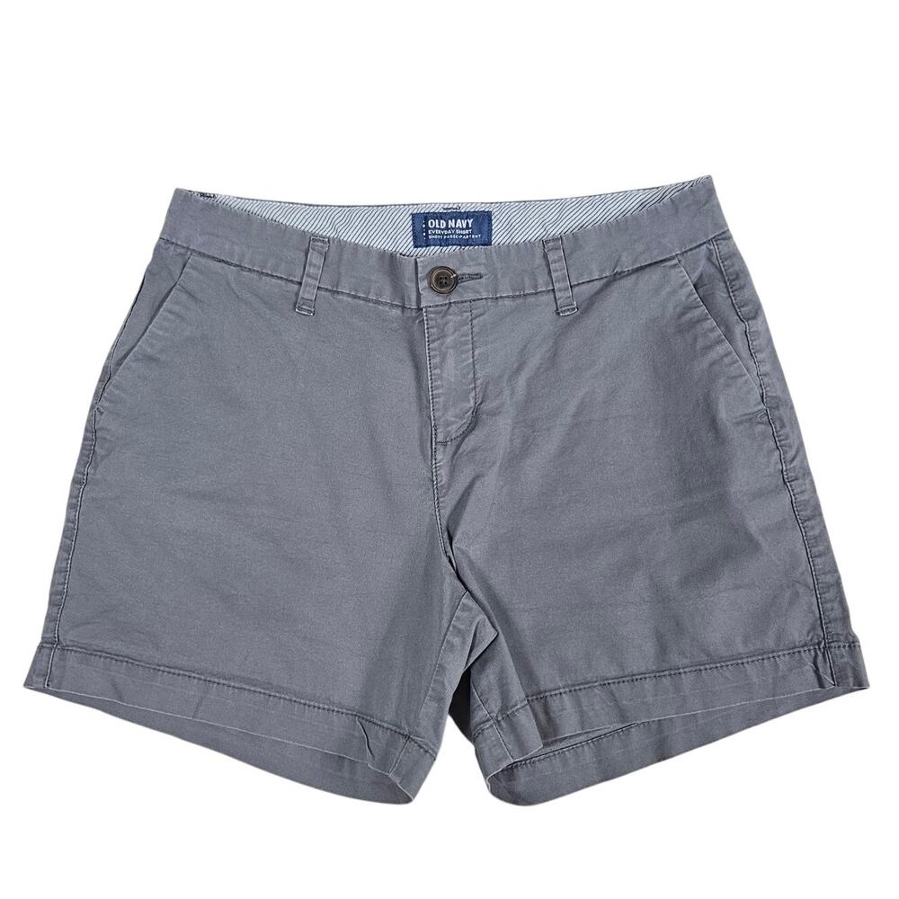 Old Navy Everyday Shorts Women 2 Gray Stretch Cotton Casual Chino Minimalist